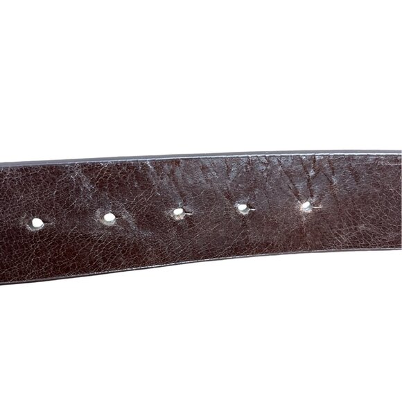 Brown Leather Belt With Gold Accents By W By Worth Size M main image 4
